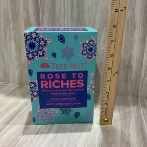 Tree Hut Rose to Riches Moroccan Rose Collection 3 Piece Bath and Body Gift Set